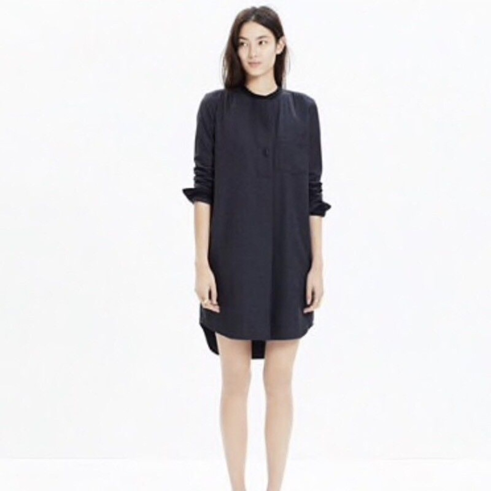 Madewell Lattitude Flannel Shirtdress in Grey